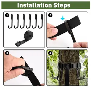 Cross-border hot sale tree hunting hook outdoor tree frame equipment hunting webbing hook camping hiking suspension beach tent forenia camping tent