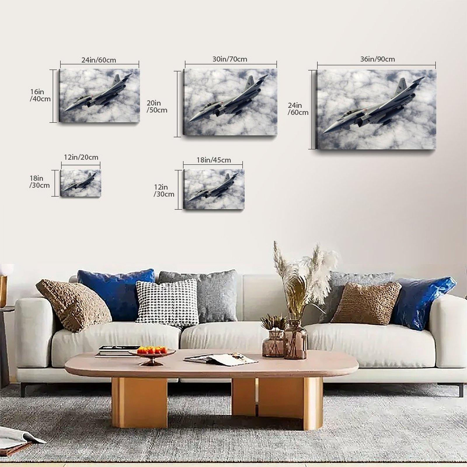 Military Fighter Poster Eurofighter Typhoon Poster Decorative Painting Canvas Wall Art Picture Print Modern Family Bedroom Decor