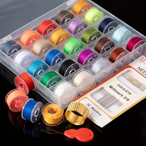 25 pieces of colored Multifunctional Sewing Thread and Needle Set, Sewing Machine and Polyester Hand  Sewing Thread Kit, household needle and thread box with hand sewing needle, top needle, threading machine