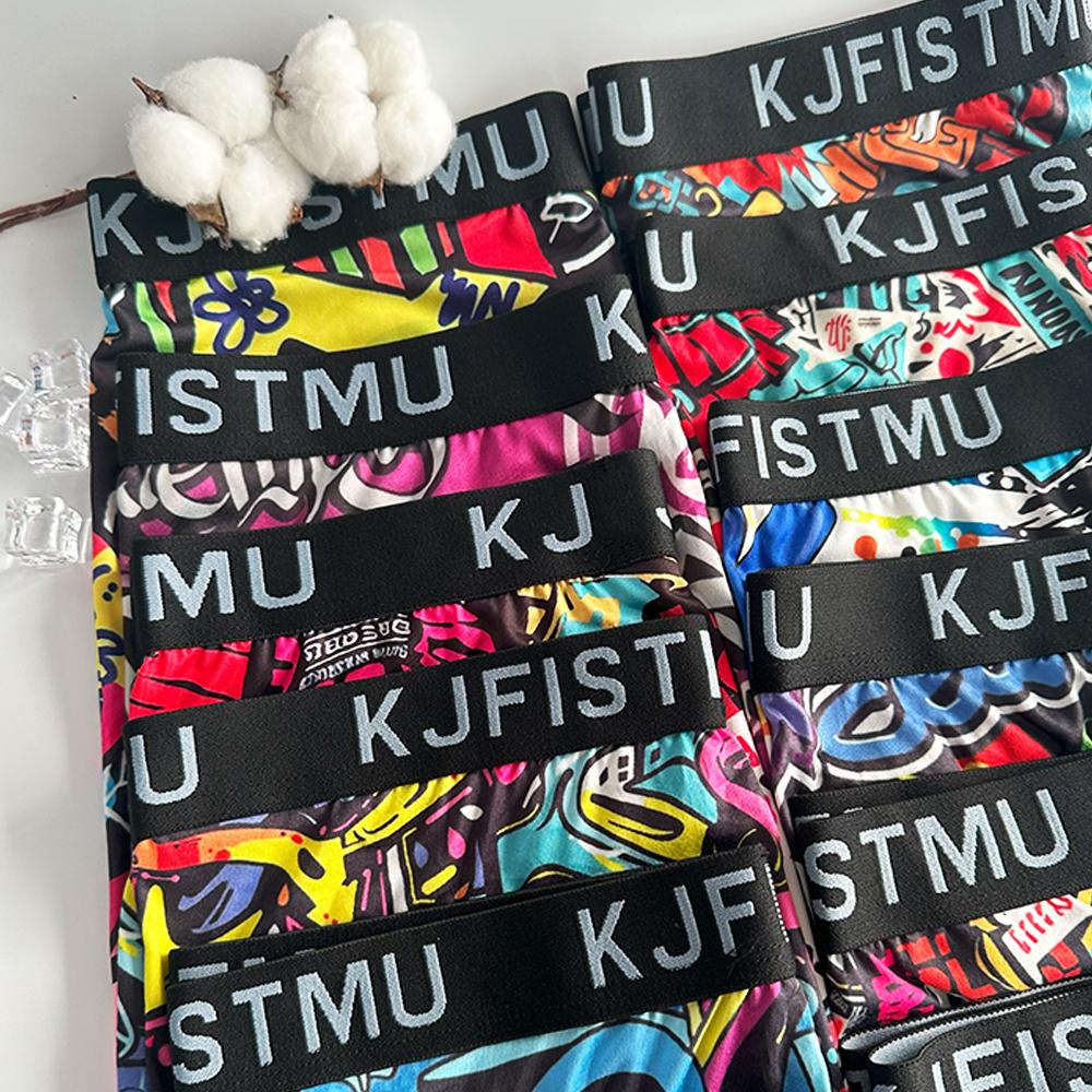 KJFISTMU 12-piece set of men's boxer briefs with stylish printed patterns, long-length men's boxer briefs, soft and breathable, trendy graffiti sports underwear, men's underwear, cycling shorts Men's Clothing Set Fabric Menswear KJFISTMU 12-piece set of men's boxer briefs with stylish printed patterns, long-length men's boxer briefs, soft and breathable, trendy graffiti sports underwear, men's underwear, cycling shorts Men's Clothing Set Fabric Menswear