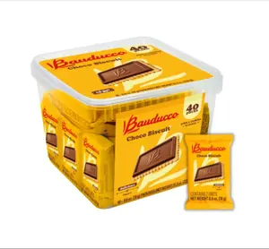 Bauducco Choco Biscuit Cookies – Crispy Chocolate-Covered Biscuits, Individually Wrapped for Snacking, Dessert, and Lunch Boxes, 25.3 oz (Pack of 40)