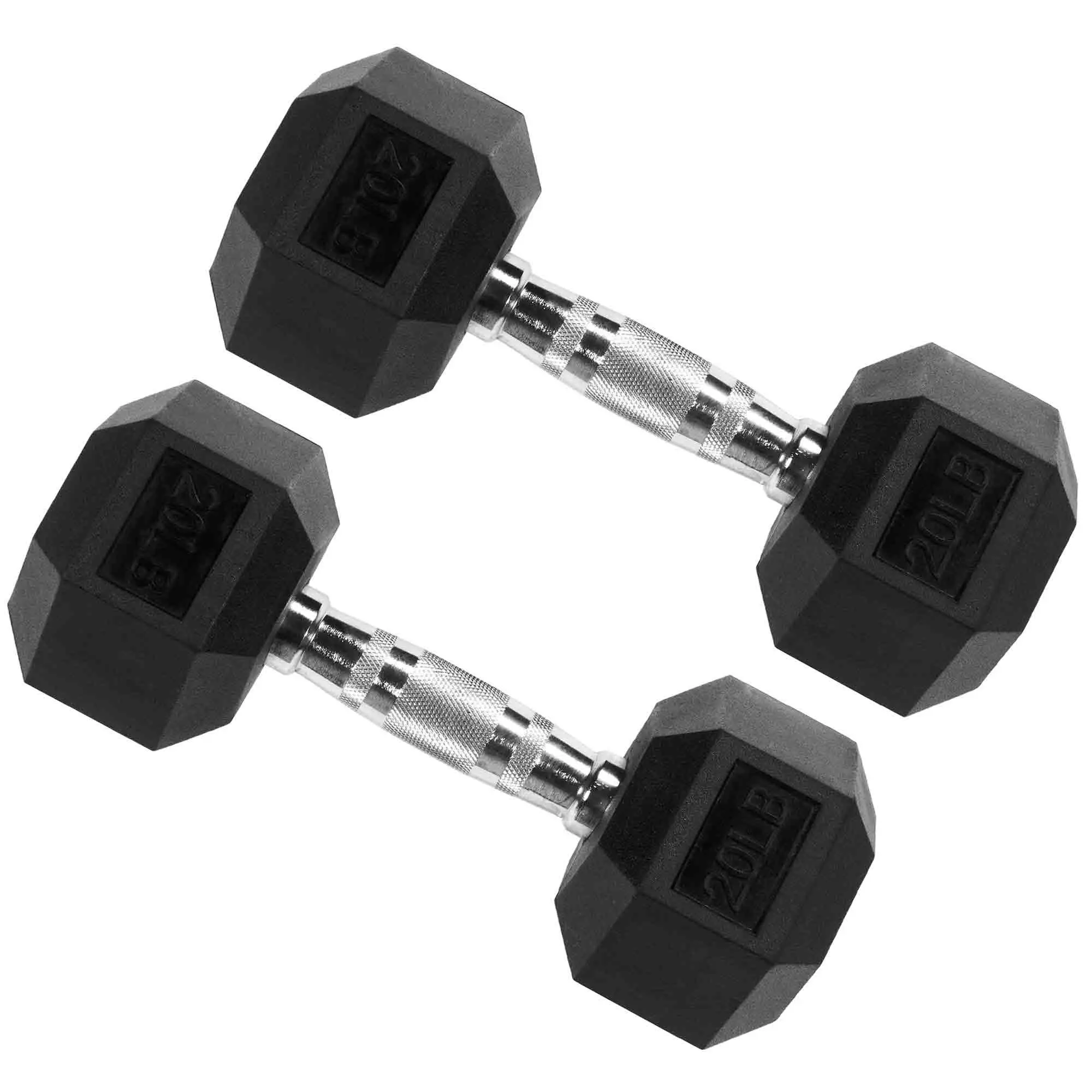 Signature Fitness Hex Dumbbells Strength Training Workout Equipment Set, 20 lbs Signature Fitness Hex Dumbbells Strength Training Workout Equipment Set, 20 lbs