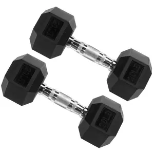 Signature Fitness Hex Dumbbells Strength Training Workout Equipment Set, 20 lbs