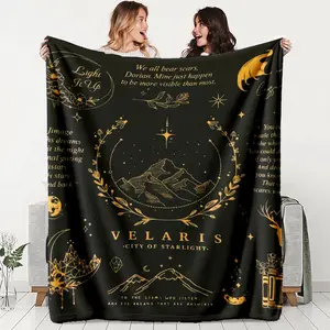 Velaris City of Starlight Flannel Blanket, Soft Warm Durable Throw for Sofa Office Bed Camping Travel, Ideal Holiday Gift