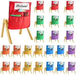 VEVOR Chair Pockets for Classroom, 24 Pack, 18x 20 Inches Chairback Buddy Pocket with Name Tag, 6 Bright Colors, Back of Chair Organizer for Kids in Classroom, Kindergarten, School, and HomeVEVOR Super Brand Day