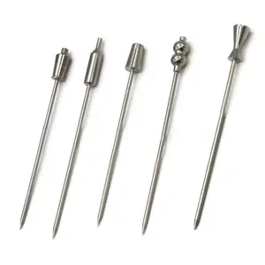 Stainless Steel Cocktail Picks - 11cm Stirring Rod Utensils with J Copper Ends for Mixing and Stirring