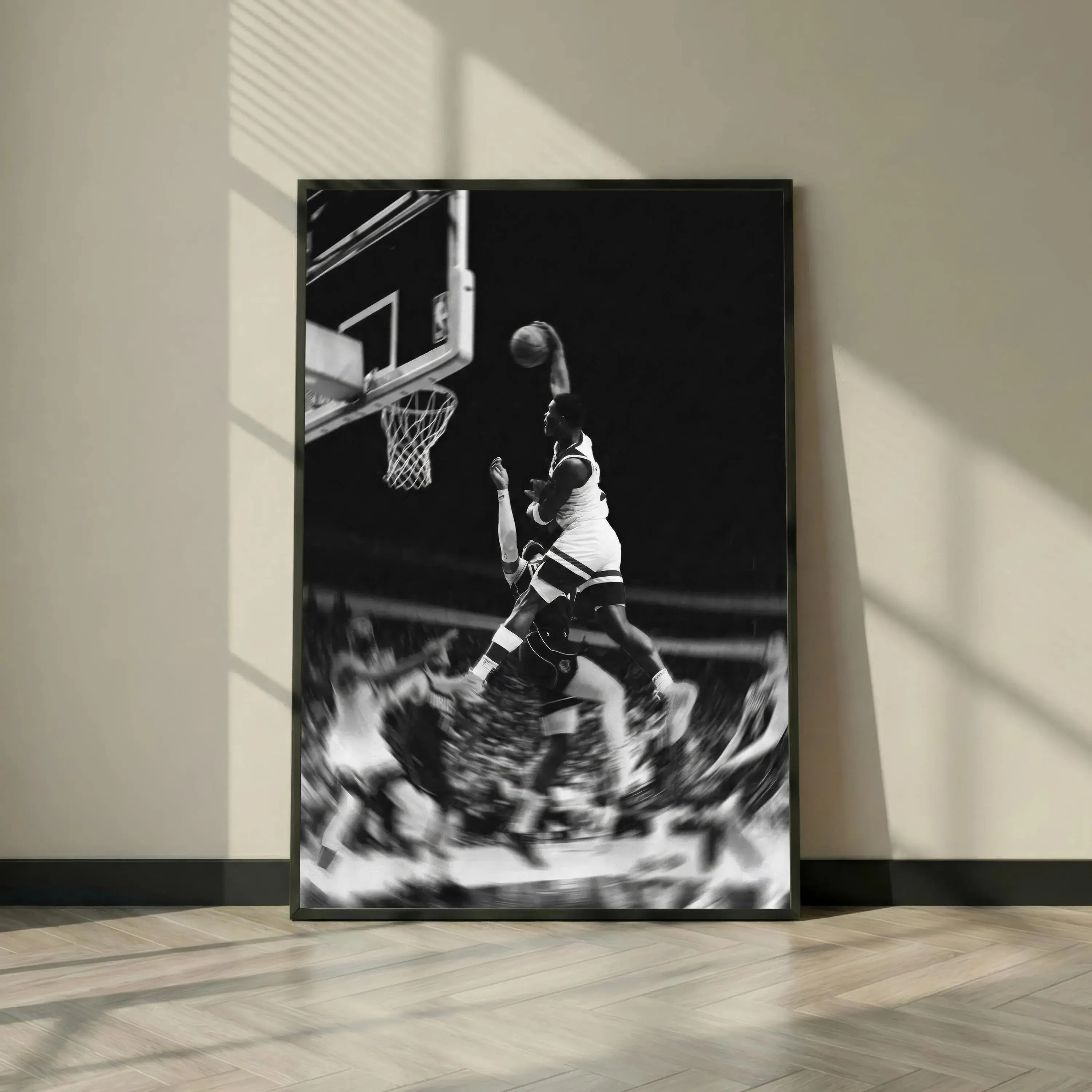 [SALE UP TO 45%] Anthony Edwards Dunk Poster, Minnesota Timberwolves Black and White NBA Wall Art, Iconic Poster Dunk Print for Man Cave Gym Decor