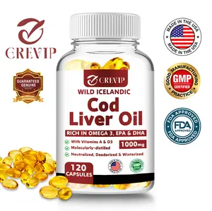Icelandic Cod Liver Oil - Vitamins, Omega 3 - Heart, Joints, Brain & Immune System - 120 Capsules - Made in the USA