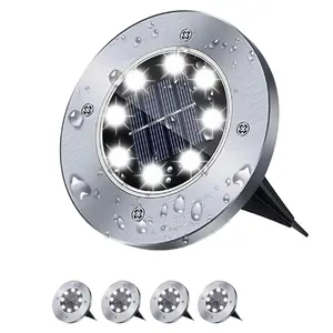 Solar Powered Ground Light, Color Changing SolarGround Light, Waterproof Solar Disc Light, Outdoor Solar Led, OutdoorLandscape Lamp For Pathway GardenYard Lawn Walkway Decor Outdoor Solar Lights, Durable Waterproof Light, Pathway Lighting