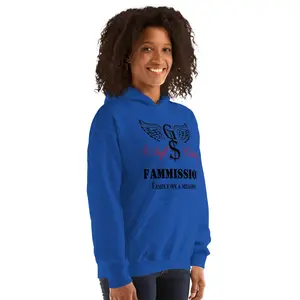 OG Logo Unisex Fitted Hoodie in Navy - Soft Spandex Fabric, Long Sleeve, Casual Style, Medium Length, Front Pocket, Autumn Wear Womenswear Athletic