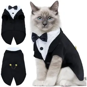 Suitable for Cats Tuxedo Set Sphynx Cat Costume Formal Suit with Bow Tie Fashion Cat Shirt Fashion Outfit Fancy Outfit Kitten Formal Outfit Wedding Jumpsuit for Cats Only Bear Costume