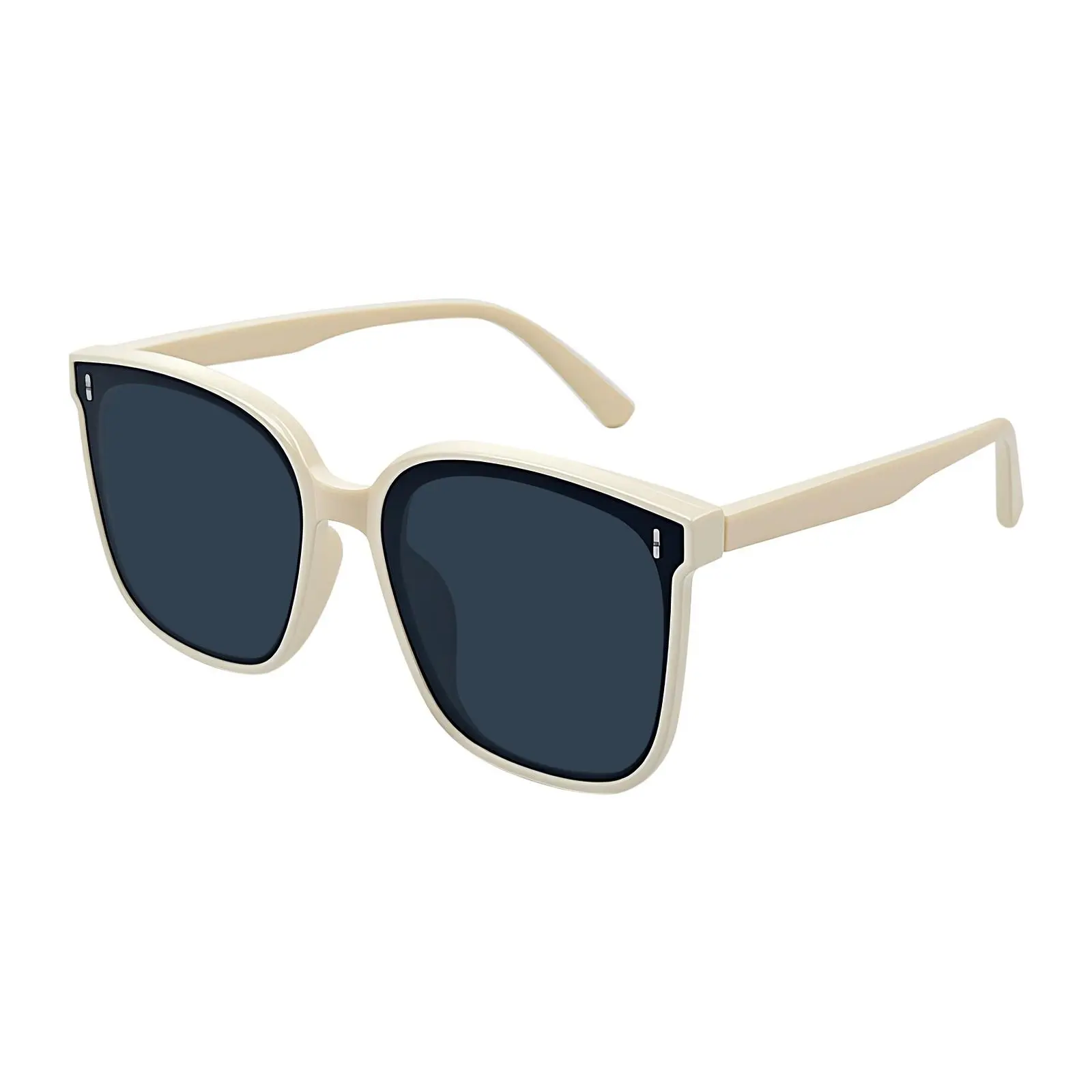 OIDEA Oversized Square Polarized Sunglasses for Women and Men, UV400 Lightweight PC Frame Trendy Sun Glasses in Beige and Black