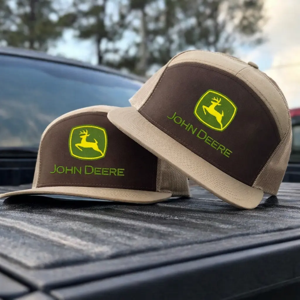 John Deere Trucker Hat, Black Mesh Snapback Cap, Farm Equipment Logo Hat, Country Workwear Baseball Cap, Adjustable Gift for Farmers & Tractor Lovers