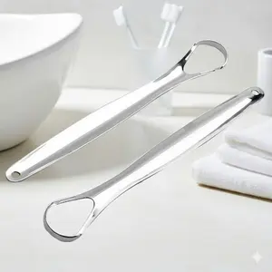 Double Head Tongue Cleaner: Tongue Scraper Cleaner, Ultimate Oral Care Tool for Fresh Breath. Effectively Remove Bacteria & Bad Breath, Deep Clean Tongue Coating. Portable Design with Comfortable Grip for Adults. Long-Lasting Minty Freshness.