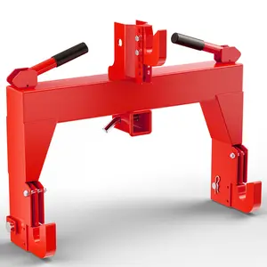 3-Point Quick Hitch with 2" Receiver＆Extra Versatile Adapter, Adaptation to Category 1, No Bushing Required, 3000LBS Lift Capacity,Red
