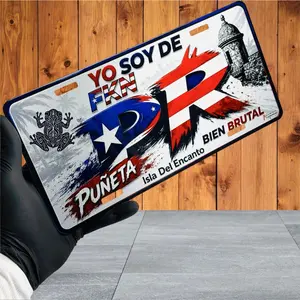 Puerto Rico Car Plate "Yo Soy de PR, Puñeta" 6x12 - Island of Enchantment, Bien Brutal Design