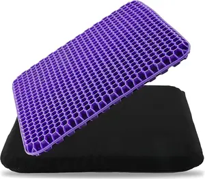 Car seat cushion Gel Seat Cushion - Enhanced Double Thick Egg Seat Cushion with Non-Slip Cover - Office Chair Car Seat Cushion - Sciatica & Back Pain Relief - Perfect for Office Chair Car Wheelchair Travel