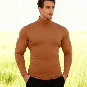 Men's Slim Fit Basic Turtleneck Long Sleeve Lightweight Pullover Sweaters Casual Knitted Tops