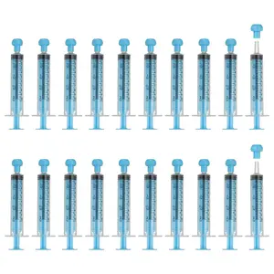 PETAXCELL Feeding Syringes with Cap, Plastic Syringes for Liquid Pet Feeding Measuring Tool No Needle 10ml, (Blue, 20pcs), Intended for Dog / Cat / Rabbits / Small Animal / Scientific Lab