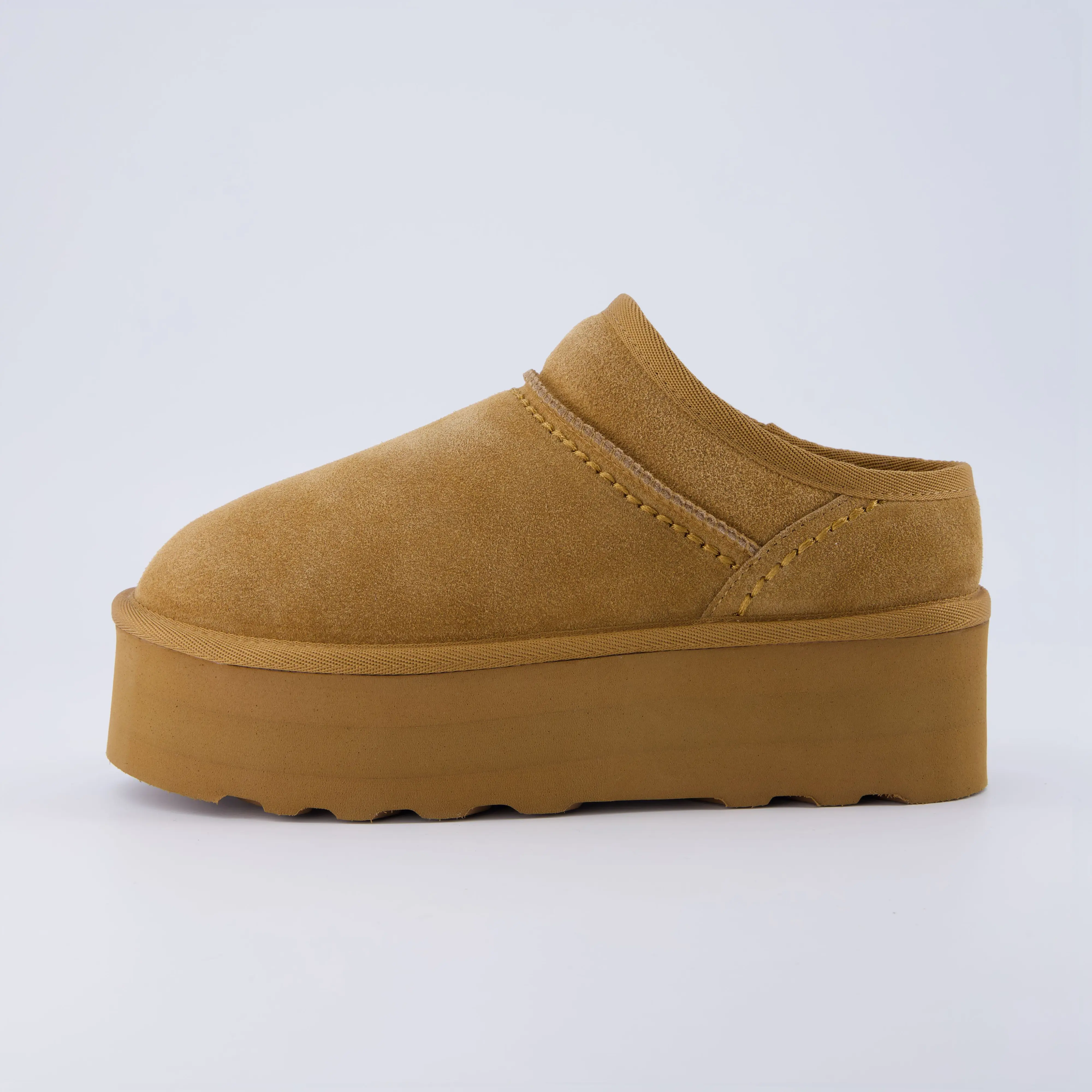 Cushionaire Huggy  Platform Slippers For Women | Cozy Genuine Suede Slip On Ankle Boots For Indoor And Outdoor Wear | Warm Platform Slippers For Everyday Outfits Soft