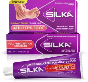 SILKA Anti-Fungal Cream, Single Pack, Clinical Anti-Fungus Foot Treatment, Jock Itch & Ringworm Remedy, Maximum Strength, Fast-Acting Relief from Itching & Burning, Healing, Healthcare, Therapeutic 1 Oz - 1 Pack