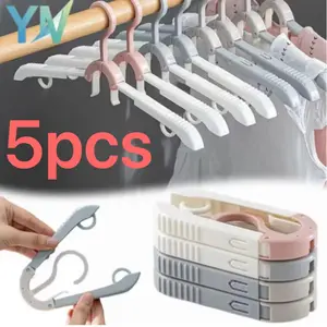 Multi-Functional Travel Clothes Hanger, Foldable Laundry Rack, Portable Clothes Pole, Space-Saving, Anti-Slip, Adjustable, Home & Travel Use