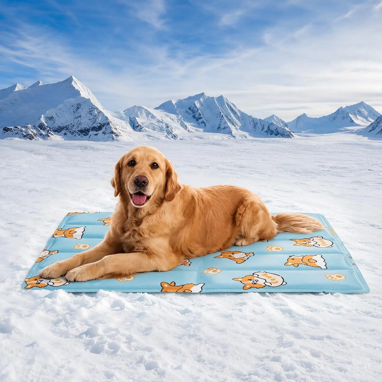 Dog Cooling Mat for Large Dogs, 44"x28" Self Cooling Crate Mat for Dogs &  Cats, Anti-scraping Washable Pet Cooling Pad for Kennel, Sofa, Bed, Floor, Car Travel Indoor Outdoor Summer