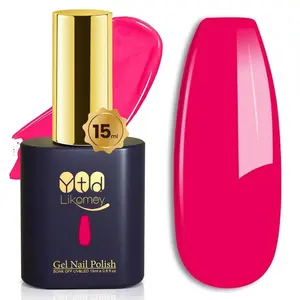 Berry Pink Gel Nail Polish,15ml Bright Pink Salon Home DIY Manicure and Pedicure Fall Winter Soak Off UV Color Varnish,CS409