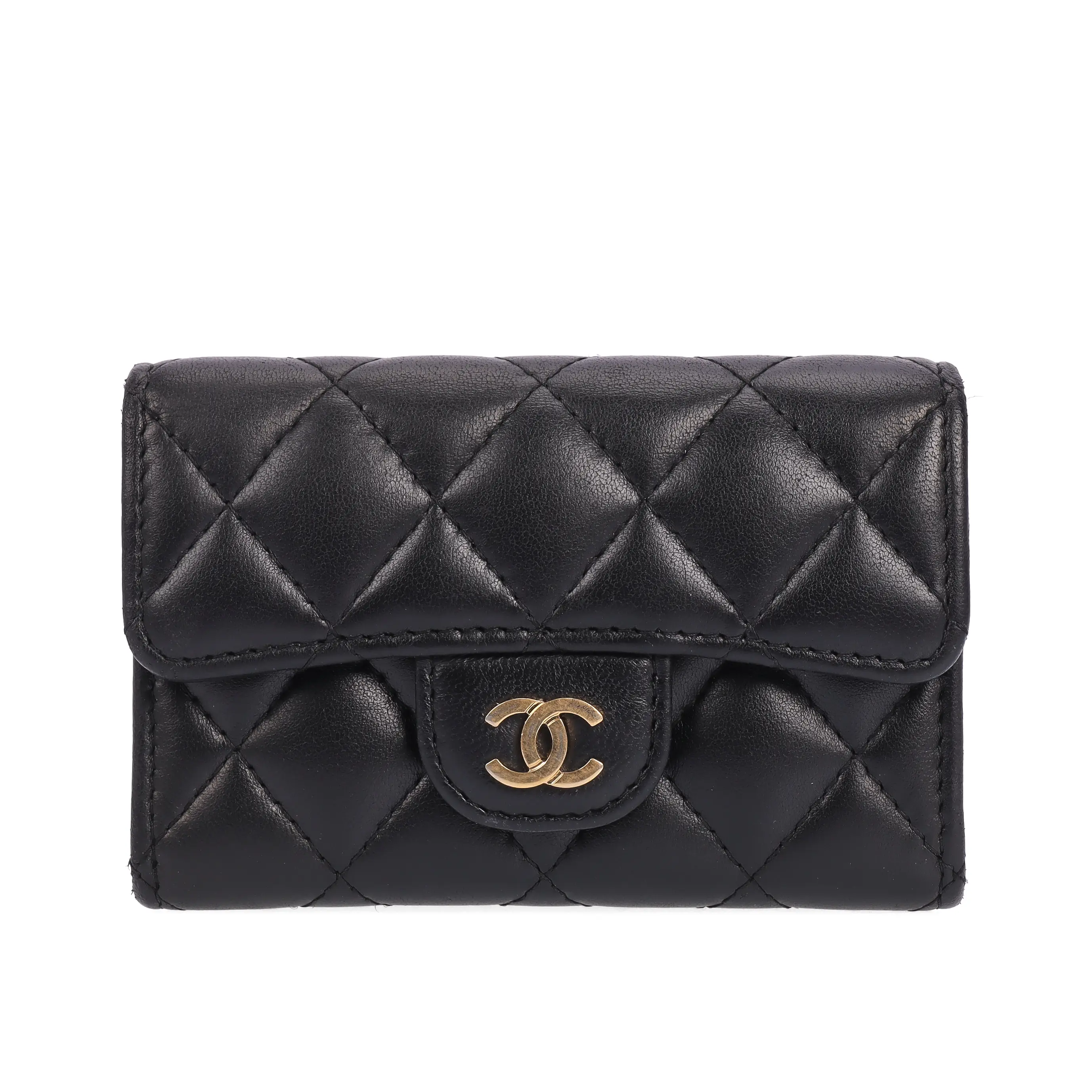 Pre-owned CHANEL Leather Wallet Classic Flap Black 39677123