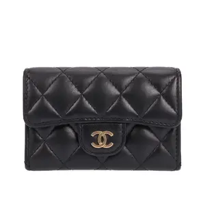 Pre-owned CHANEL Leather Wallet Classic Flap Black 39677123