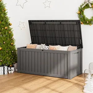 120 Gallon Outdoor Storage Box - Durable Waterproof Resin, Ideal for Patio, Garden, and Garage Organization