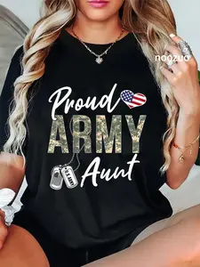 100% Cotton Proud Army Aunt Army Graduation Aunt US Army Aunt Gifts T-Shirt