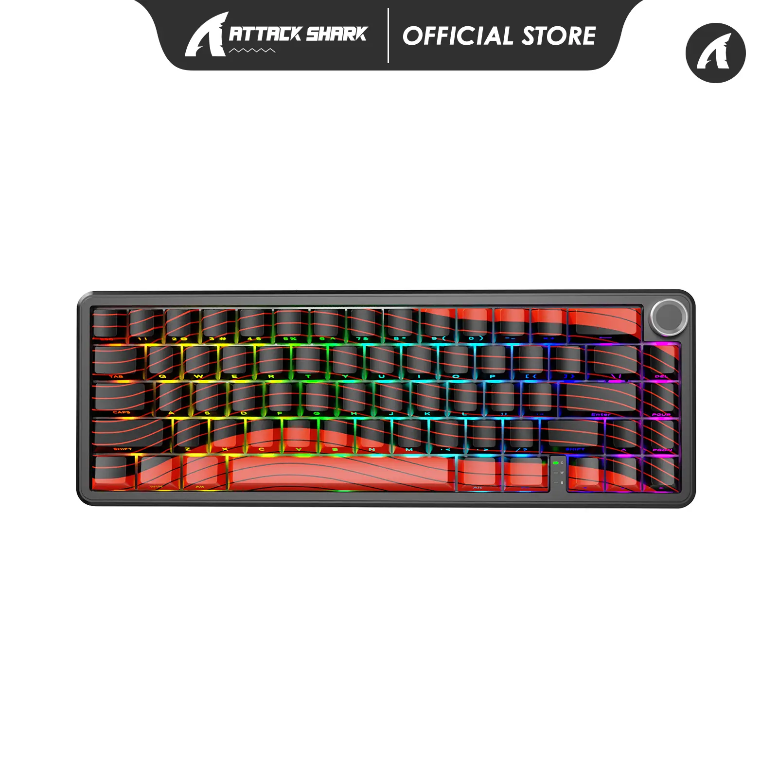 ATTACK SHARK X65PRO HE Rapid Trigger Wireless Gaming Keyboard, 0.01mm RT Accuracy 8KHz Polling Rate Wired Keyboard with Magnetic Switch, Tri-Mode, Adjustable Actuation, RGB Lighting for PC/Mac/Gamer stuff backlit