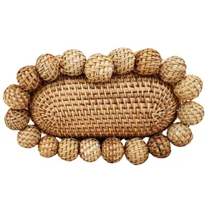 Brown Ratan Clutch