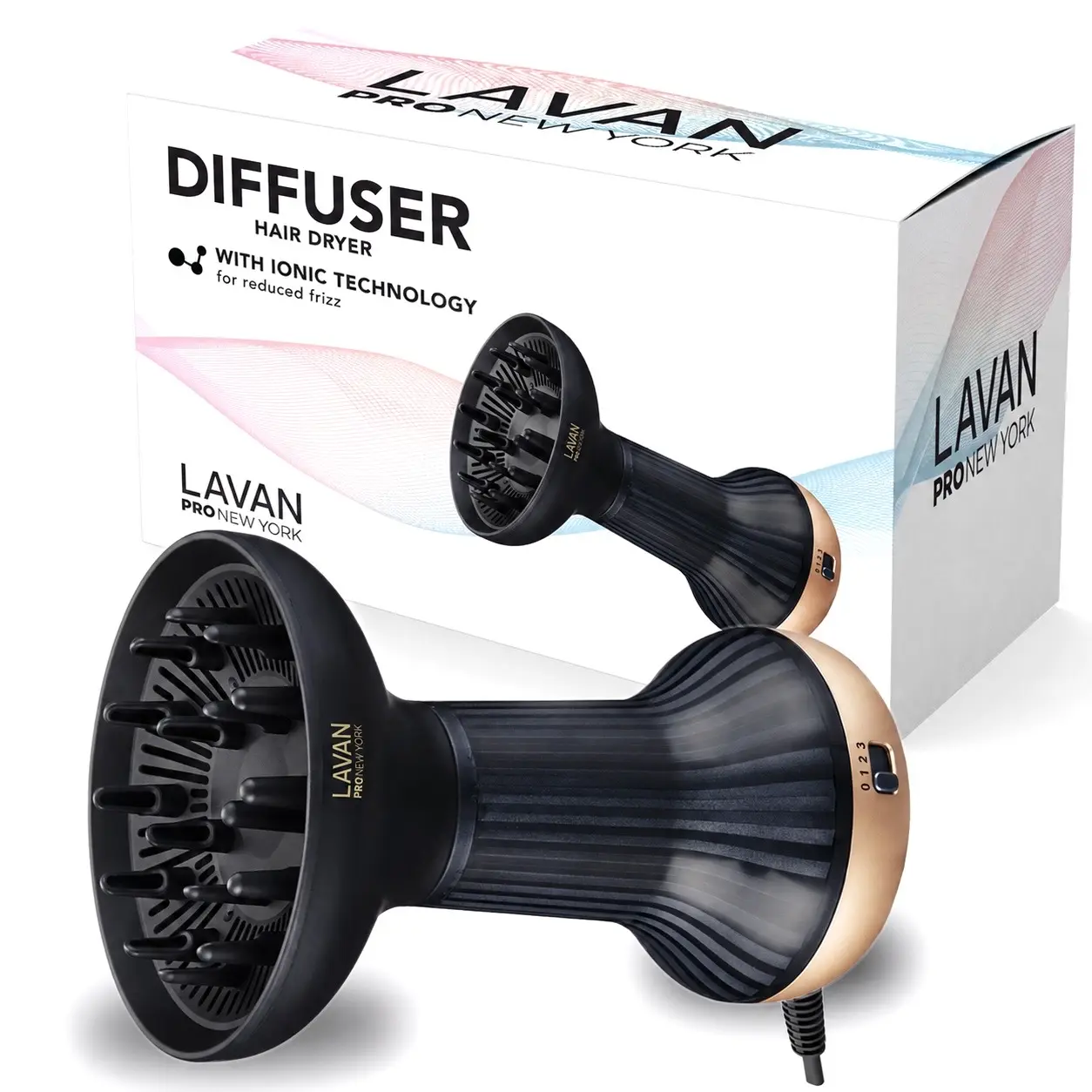 Lavan Pro New York Hair Diffuser Attachment for Curly & Wavy Hair | Hair Dryer Accessory