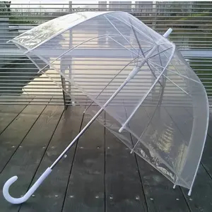 2pcs Transparent Long Handle Umbrellas, Windproof Reinforced Straight Shaft with Curved Handle, Automatic Open, Shock-Resistant, Cute Artistic Design, Rainy Days, Small Fresh  katana umbrella umbrella  mosaic umbrella melon soda umbrella whimsical umbrell