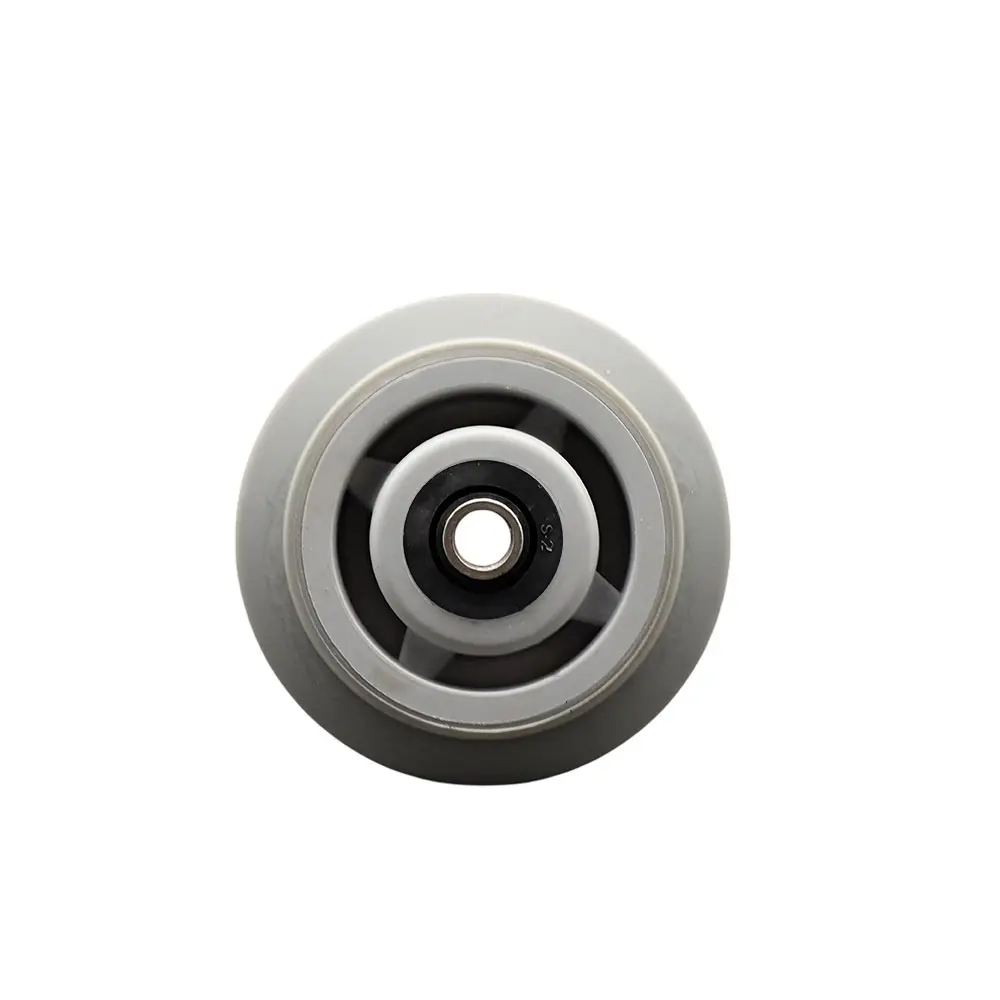 Service Caster SCC-TPRRF520 Resistant Rubber Castor Wheel - 5" dia. Thermoplastic Rubber Flat Tread, 0.5 in. Bore, Roller Bearing, Polyolefin Core, Quiet Rolling for Clean Environments