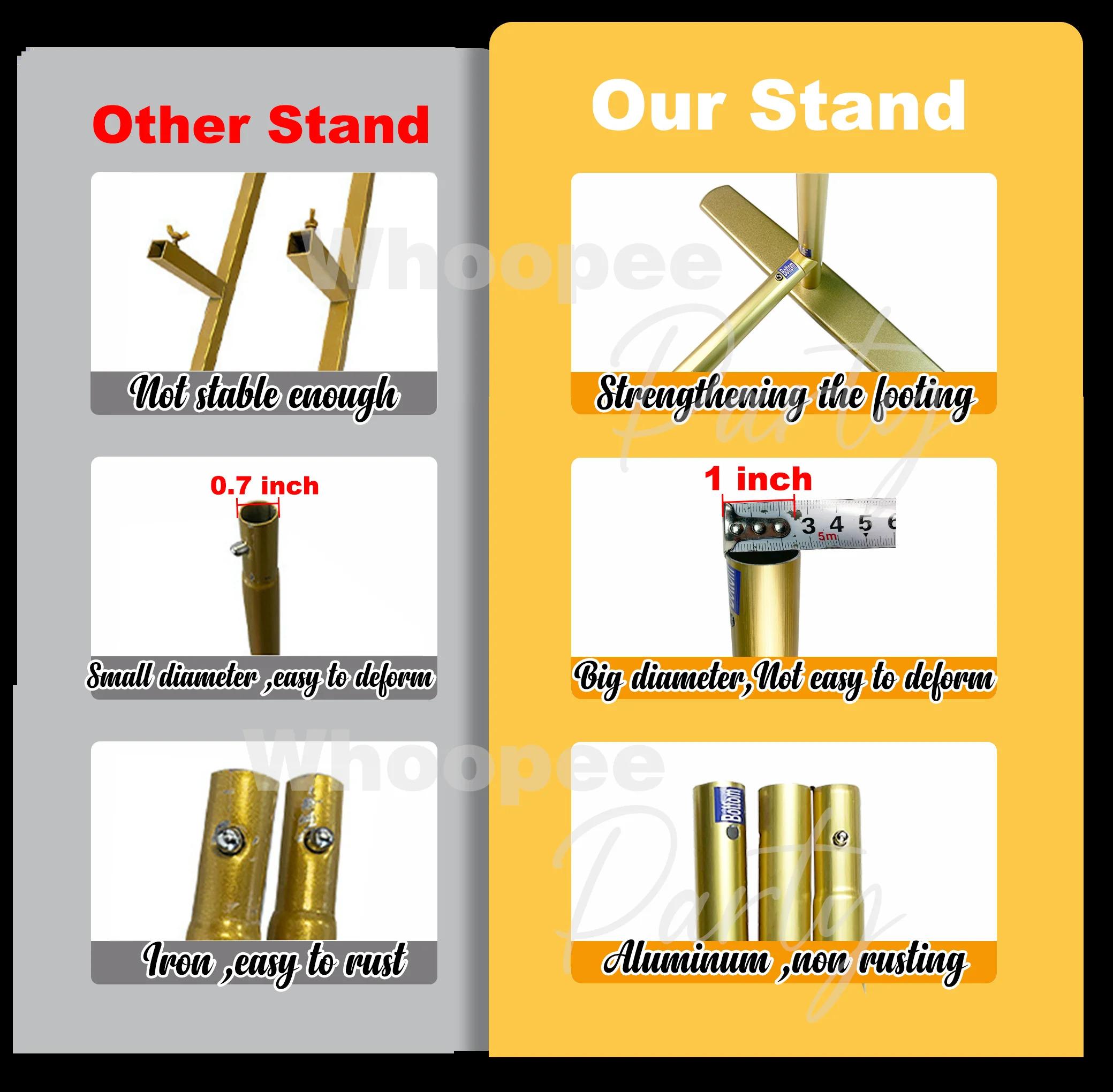 Aluminum Alloy Balloon Flower Gold Arch Backdrop Stand for  Wedding Birthday Baby Shower