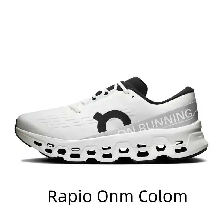 White Athletic Sneakers With Black Print Detail, Light Fly Knit Perforated Breathable Fabric, Cushioned Shock Absorption, Full Ventilation For All Intense Workout, Perfect For Sporty Office Men & Women