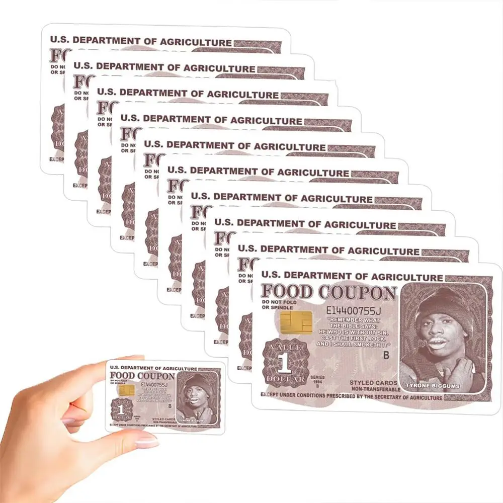 Funny Food Stamp Pattern Credit Card Skin, 10pcs Waterproof & Anti-scratch Credit Card Sticker, Personalized Credit Card Skin, Office Stationery & Sup