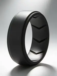 Men's Sporty Silicone Ring, Breathable Design Ring for Men, Fashion Accessories for Outdoor Gym Workout Running Climbing Camping