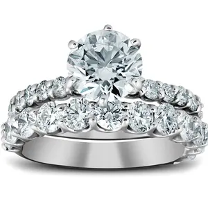 3 Ct Diamond Engagement Wedding Ring Set 14k White Gold