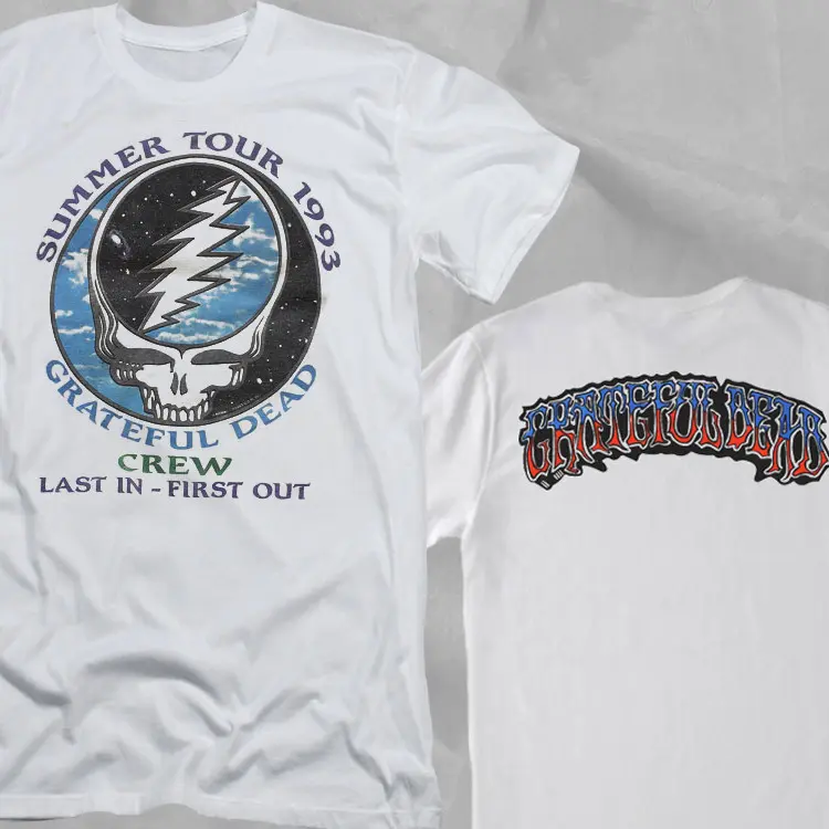 GRATEFUL DEAD SUMMER 1993 TOUR CREW White Double Sided T-Shirt