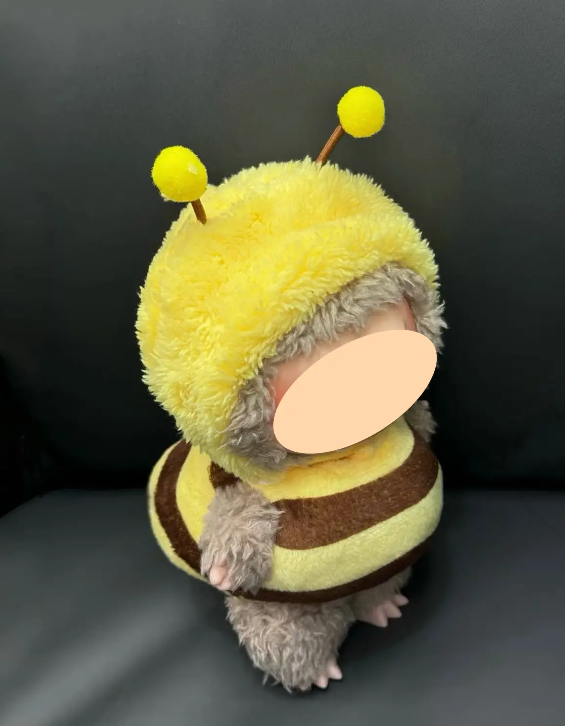 Handmade Bee Costume Plush Outfit with Yellow and Brown Details for Handmade Wear