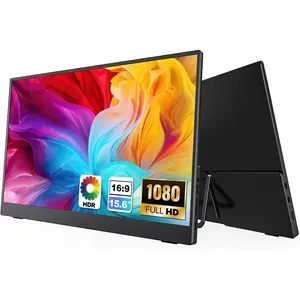 15.6'' Portable  for Laptop FHD 1080P USB-C Travel Monitors Built-in 90? Adjustable Stand Without Bag, HDR IPS Portable Laptop  for MacBook PC Phone  PS4/5