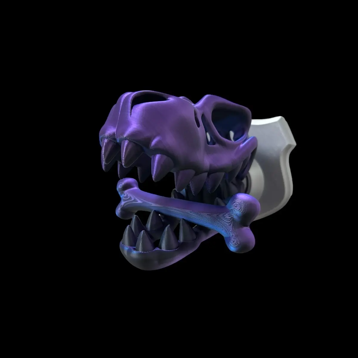 Skelly T-Rex Articulating Hanging Wall Plaque Sculpture 3D Print