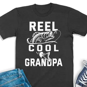Reel Cool Grandpa Shirt, Grandpa Fishing Sweatshirt, Fishing Gift For Men, Funny Fishing Shirt, Gift For Grandpa, Fisherman Birthday Tee