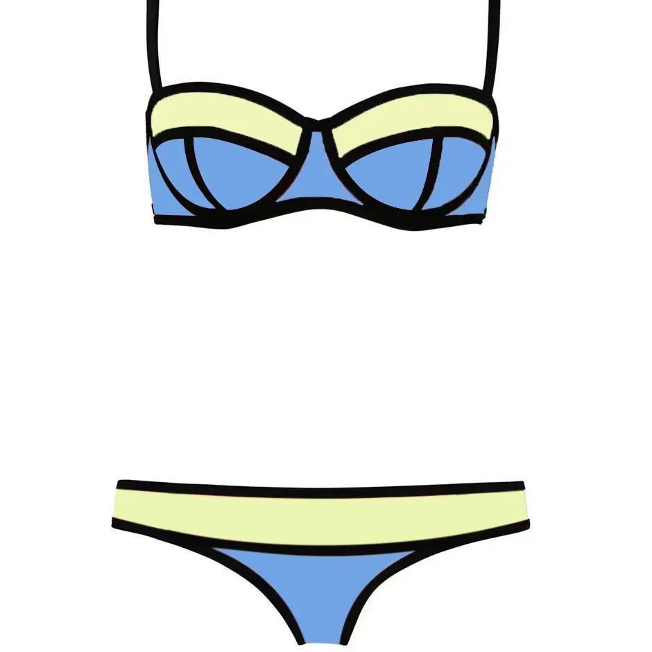 Fan Favorite Agerose Multiple Colors Geometric Contrast Trim Bikini Convertible Strapless Two Piece Swimwear for Women Minimalist Solid Tones Premium Stretch Fabric Ideal for Beach Vacation sea fancy swimsuit casual fashion chic tie bathing suit Fan Favorite Agerose Multiple Colors Geometric Contrast Trim Bikini Convertible Strapless Two Piece Swimwear for Women Minimalist Solid Tones Premium Stretch Fabric Ideal for Beach Vacation sea fancy swimsuit casual fashion chic tie bathing suit