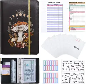 Budget Binder, A6 Binder with Zipper Envelopes Money Organizer for Cash Budget Planner with Cash Envelopes for Saving for Girls Women