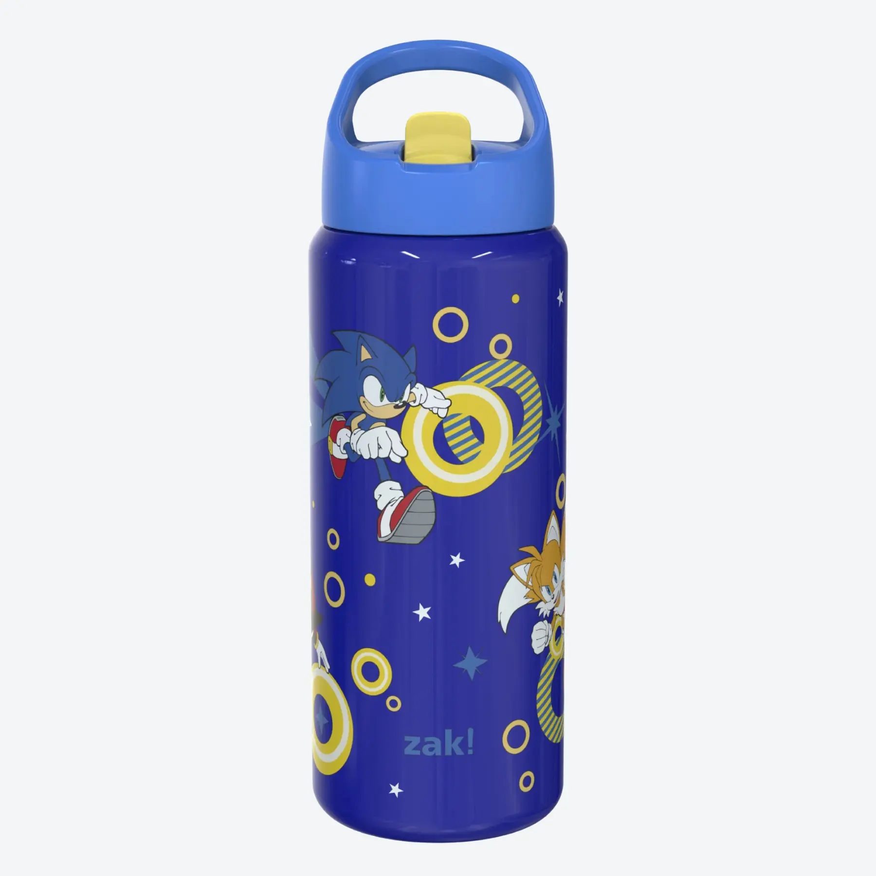 Zak Designs Siply Clutch Kids Insulated Water Bottle - 20 oz Stainless Steel Vacuum Insulated Drinkware with Leakproof Flip-Up Spout, Folding Straw, Carry Handle, Cupholder Friendly, Cold 10 Hours for School, Sports